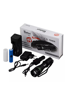 Evi̇mdeyokyok Black Wt-037-Şarjlı Zoomlu Aci̇l Durum Feneri̇