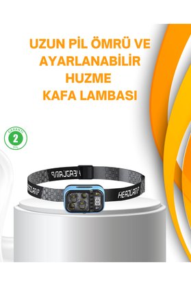 Home Su Geçirmez Led Kafa Lambası 53 Çalışma Modu Güç Ekranlı