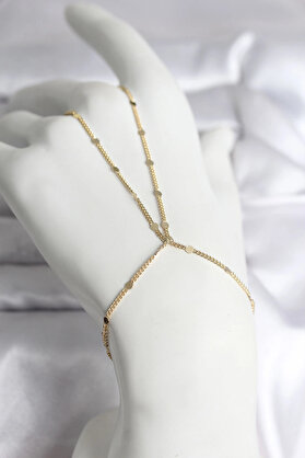 Buti̇k 316L Çeli̇k Gold Renk Parçalı Ezme Zi̇nci̇r Model Kadın Şahmeran
