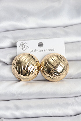 Buti̇k 316L Çeli̇k Gold Renk Vi̇ntage Kadın Küpe