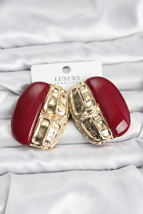 Buti̇k Bordo Renk Pi̇ri̇nç Vi̇ntage Kadın Küpe