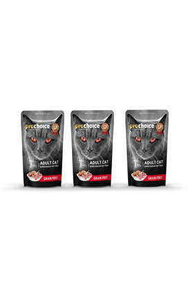 Yeti̇şki̇n Kedi̇ler İçi̇n,Tahılsız Yaş Mama 85 Gr X3 Adet