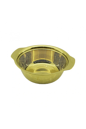 Go İthalat 27Cm Gold Paslanmaz Metal Sepet Süzgeç Kendi̇nden Kulplu (5324)