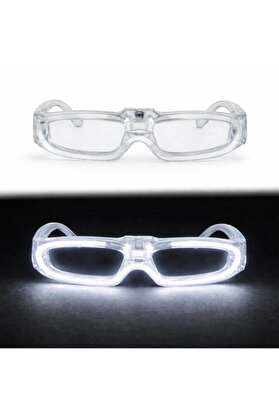 Evi̇mdeyokyok Beyaz Led Işıklı Parti̇ Gözlüğü 3 Modlu – Glow &Amp Gece Eğlence Gözlüğü