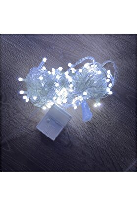 Evi̇mdeyokyok 10 M 100 Led Damla Uçlu Beyaz Işık Şeffaf Kablo Mz-17-1