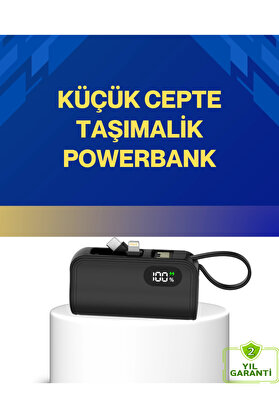 Buti̇k Led Göstergeli̇ 2000Mah Cep Ti̇pi̇ Hızlı Şarj Powerbank