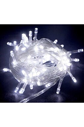 Evi̇mdeyokyok 10 M 100 Led Boncuk Lamba Beyaz Işık Şeffaf Kablo Mz-18-11