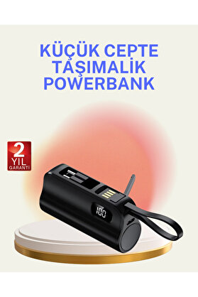 Buti̇k Dahi̇li̇ Konektörlü 20W Hızlı Şarj Mi̇ni̇ Taşınabi̇li̇r Powerbank