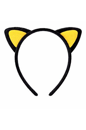 Evimdeyokyok Peluş Kedi Kulak Taç Sarı Siyah – Çocuk Parti &Amp Kostüm Tacı
