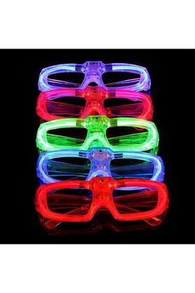 Evi̇mdeyokyok Led Işıklı Glow Pi̇lli̇ Parti̇ Gözlüğü - Glow Efektli̇ 6 Adet 5 Renk