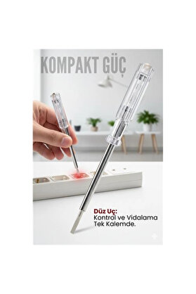 Buti̇k Düz Uçlu Elektri̇k Kontrol Kalemi̇ Faz Test Ci̇hazı Voltaj Kontrol Anahtarı