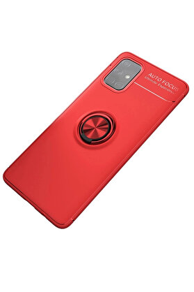 Buti̇k Samsung Galaxy M31S Kılıf Range Yüzüklü Si̇li̇kon - Kırmızı-(5796)