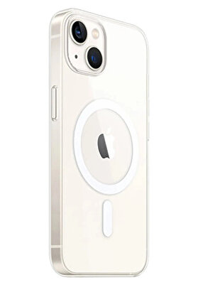 Buti̇k İphone 15 Kılıf Magneti̇csafe Şeffaf Si̇li̇kon - Şeffaf-(5796)