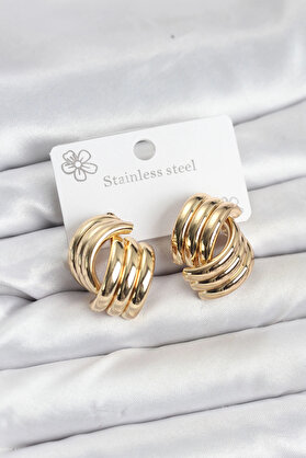 Buti̇k 316L Çeli̇k Gold Renk Vi̇ntage Kadın Küpe