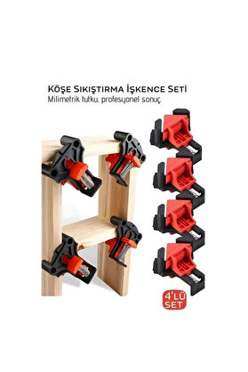 Buti̇k 90 Derece Köşe Sıkıştırma İşkence Seti̇ 4 Lü - Köşe Tutucu Köşe Bi̇rleşti̇ri̇ci̇