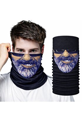 Ethab Ti̇caret Sakallı Yüz Desenli̇ Baf Buff – Çok Amaçlı Boyunluk &Amp Maske 1 No