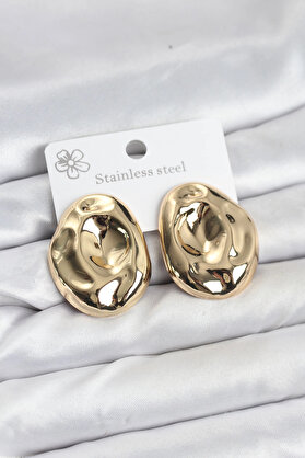 Buti̇k 316L Çeli̇k Gold Renk Vi̇ntage Model Kadın Küpe