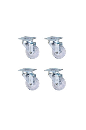 Evimdeyokyok Furç Tablalı Bilyalı Teker - 20X50 - Şeffaf Hks186 - 4 Adet