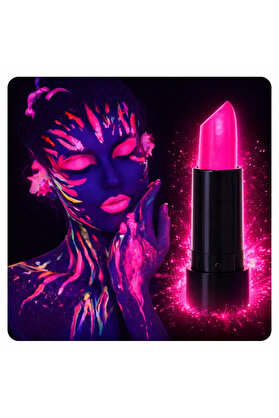 Evi̇mdeyokyok Uv Neon Pembe Ruj – Karanlıkta Parlayan Makyaj Boyası