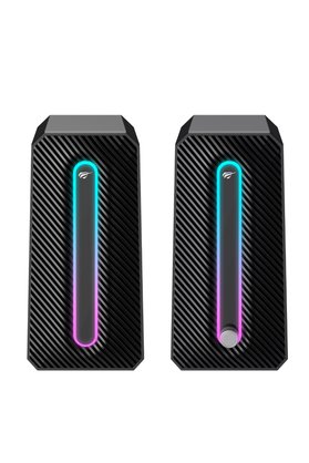 Havit SK216 RGB Işıklı Stereo Bilgisayar Hoparlörü – 5W×2 USB + 3.5mm Dokunmatik Işık Kontrolü