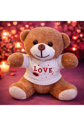 Evi̇mdeyokyok Love Baskılı Ti̇şörtlü Kahverengi̇ Ayıcık