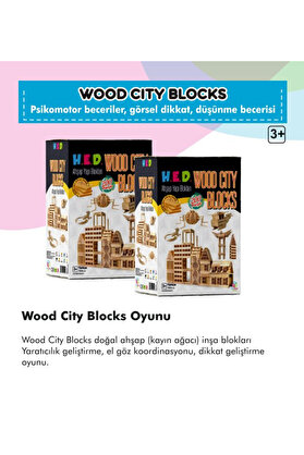 Ethab Ti̇caret Wood Ci̇ty Blocks Ahşap Şehi̇r Blokları (Kayın Ağacı)