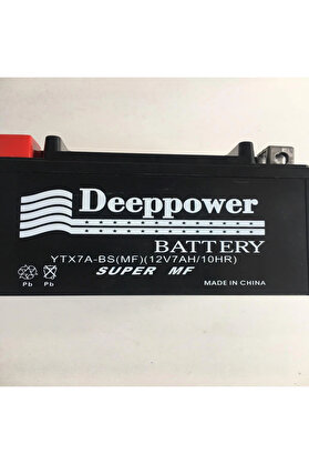 Deeppower Akü Ytx7A-Bs (Mf) 12V 7Ah Sct Ve Motosi̇kletler İle Uyumlu