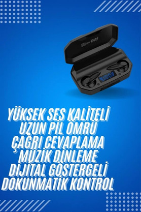Ekoalışverişdünyam Rgb Işıklı Çift Mikrofonlu Siyah Profesyonel Kulaklığı Kablosuz Kulakiçi