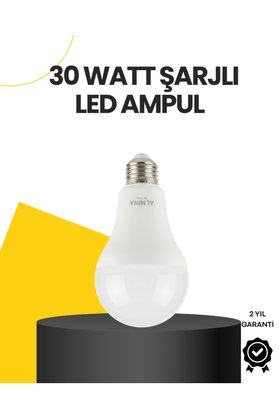 Home Yüksek Işık Güçlü Şarjlı Led Ampul E27 30W Enerji Tasarruflu