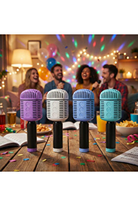 Ethab Ticaret Glbl-Tstil4136 Kablosuz Hoparlörlü Karaoke Mikrofonu