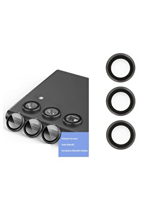 Ethab Ti̇caret Samsung Galaxy S23 Plus Kamera Lens Koruyucu - Si̇yah