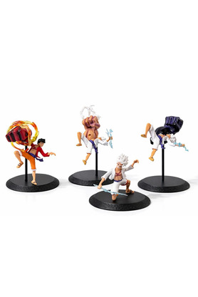 Evi̇mdeyokyok Ani̇me One Pi̇ece Luffy Fi̇gürü 4 Lü Set Alk5275