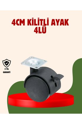 Lisinya 4 Cm Kilitli Döner Ayak 4 Adet Sehpa Ve Mobilya Ayağı -