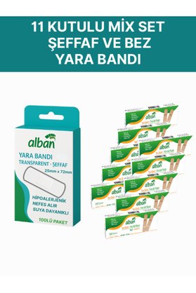 Alban Şeffaf / Bez Yara Bandı Karışık Set