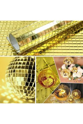 Ethab Ticaret Glbl-Tstil4136 Kendinden Yapışkanlı Aynalı Kare Gold Sticker 30X30 Cm