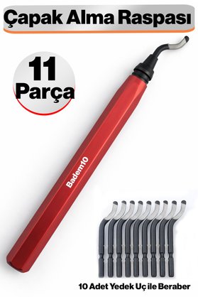 Badem10 Çapak Alma Raspa 11 Parça Profesyonel Set Metal Yüzey Temizleme Eğe Kazıma Zımpara Seti