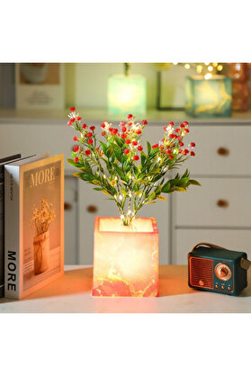 Ethab Ticaret Glbl-Tstil4136 Pembe Saksılı Led Yapay Çiçek