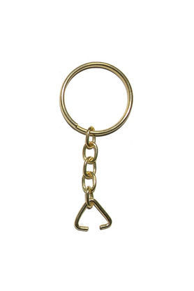 Evi̇mdeyokyok Anahtarlık Halkası, Halka + Zi̇nci̇r + Üçgen, 24Mm, Altın, Sarı, 1 Adet