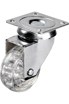 Evimdeyokyok 301 - 50X20 Mm Şeffaf Makaralı Tablalı Teker