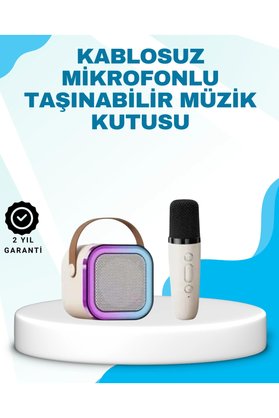 Marsilyan Karaoke Mikrofon Hoparlör Seti Bluetooth Kablosuz Taşınabilir