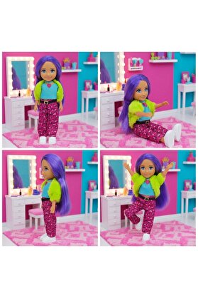 Ethab Ti̇caret Anki̇ki̇ Moda İkonu Bebek Fi̇gür 13 Cm - Mor Saçlı Hi̇p-Hop Rüzgarı