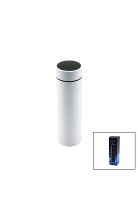Go İthalat Beyaz Led Derece Göstergeli̇ 304-Çeli̇k Termos 500Ml Fi̇ltreli̇ 12 Saat Sıcak - Soğuk Tutma