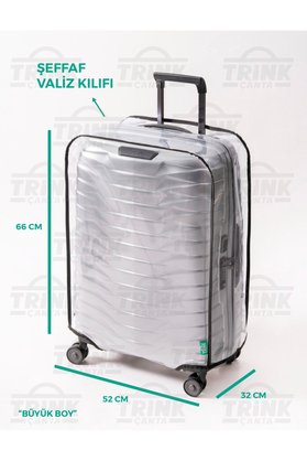 Trink Çanta Valiz Kılıfı Ve Bavul Kılıfı Şeffaf Pvc Su Geçirmez Kir Tutmaz Kolay Temizlenebilir * Şeffaf *