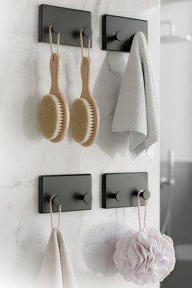 ATA HOME 4 Adet Yapışkanlı Banyo Ve Mutfak Askılık Kolay Montajlı Askı Banyo Düzenleyici Duvar Dolap Askısı