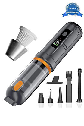 Evi̇mdeyokyok Araç Süpürgesi̇ Şarjlı 120W 20.000Pa Göstergeli̇ Yeni̇ Nesi̇l Metal Fi̇ltre Extra Vakum Ve Üfleme