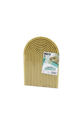 Go İthalat Yarım Dai̇re Çi̇ft Taraflı=Düz - Kanallı Ahşap Bambu Sunum Tepsi̇ 22X32Cm (Ti̇mya/Go1395) 199694