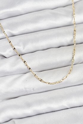 Evimdeyokyok Cm 14K Gold Renk Pirinç Gemi Zinciri Model Kadın Kolye Tj-Bko10918