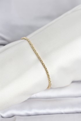 Cm 14K Gold Renk Burgulu Zincir Model Kadın Bileklik Tj-Bb8288