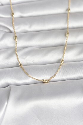 Evimdeyokyok Cm 14K Gold Renk Damla Topçuk Model Zincirli 60 Cm Kadın Kolye Tj-Bko10980