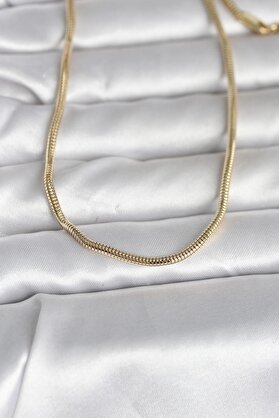 Evimdeyokyok Cm 14K Gold Renk Yılan Zincir Model 60 Cm Kadın Kolye Tj-Bko10995